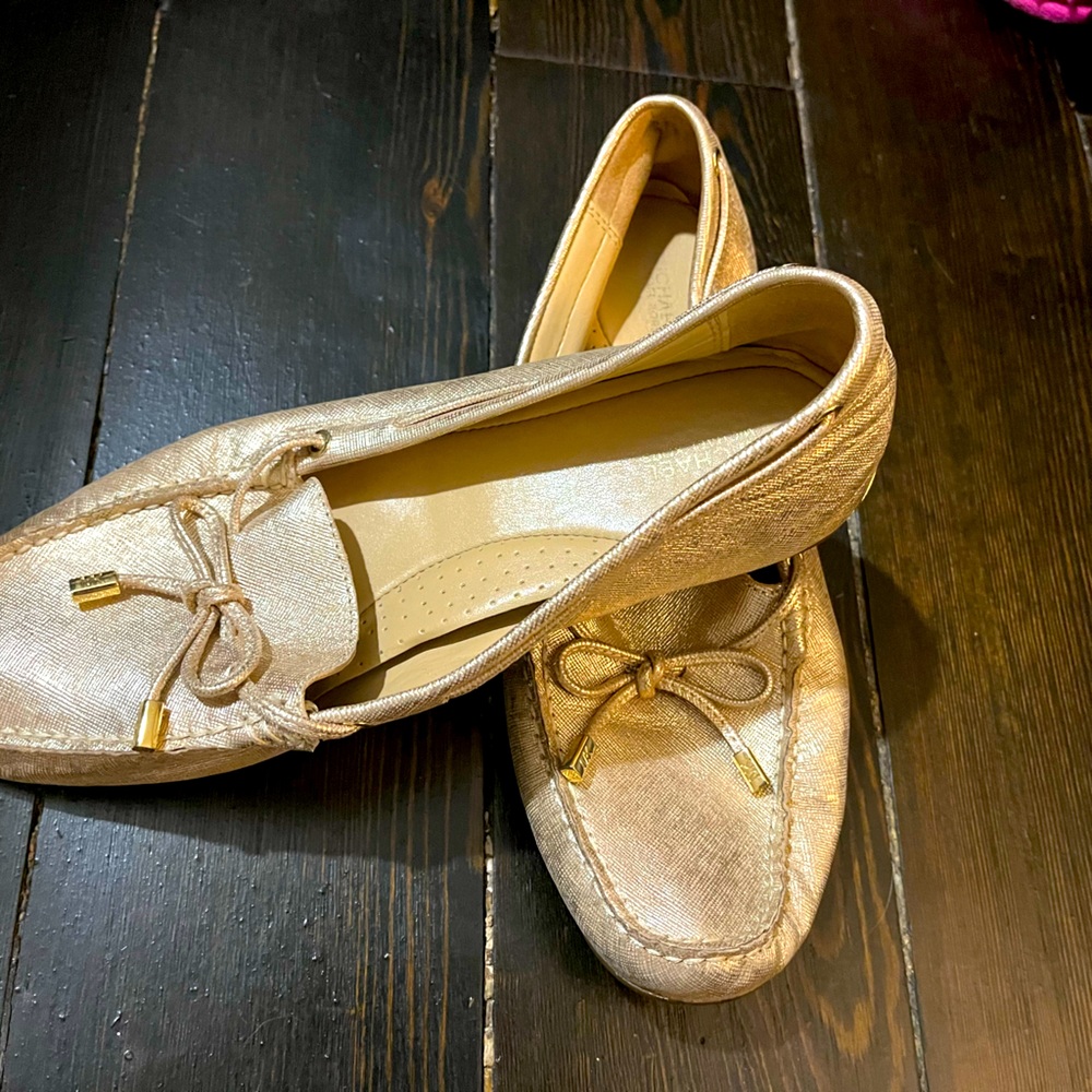 Gold Michael Kors loafers